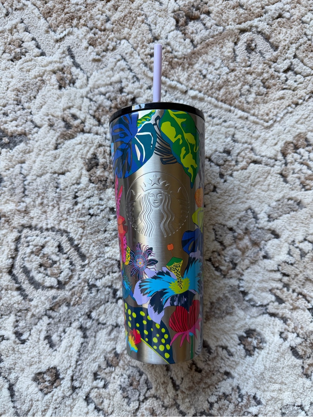 Starbucks Floral Stainless Steel Tumbler - Blue, Green, Pink, Yellow